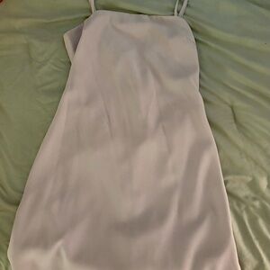 Lulus Grey Tie Back Spaghetti Strap Dress